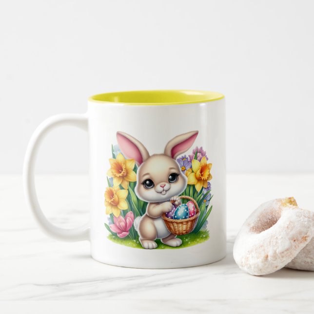 Osterhase  zweifarbige tasse (Mit Donut)