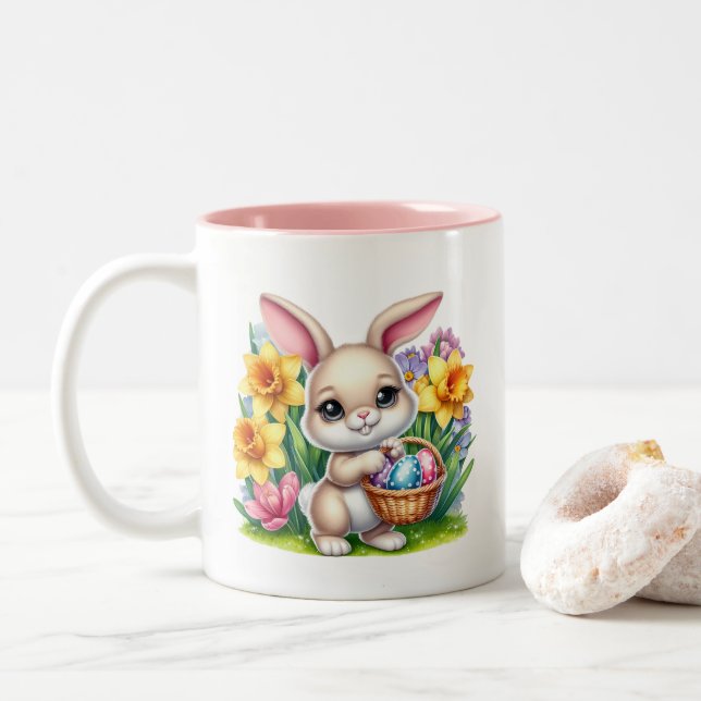 Osterhase  zweifarbige tasse (Mit Donut)