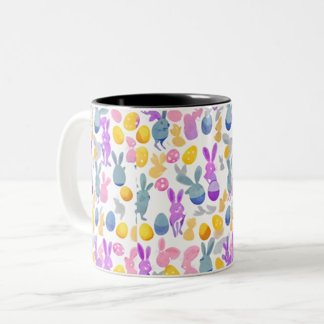 Osterhase Zweifarbige Tasse (Vorderseite Links)