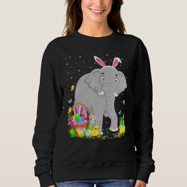 Osterhasegi Jagen indischer Elefant Ostern Su Sweatshirt (Vorderseite)