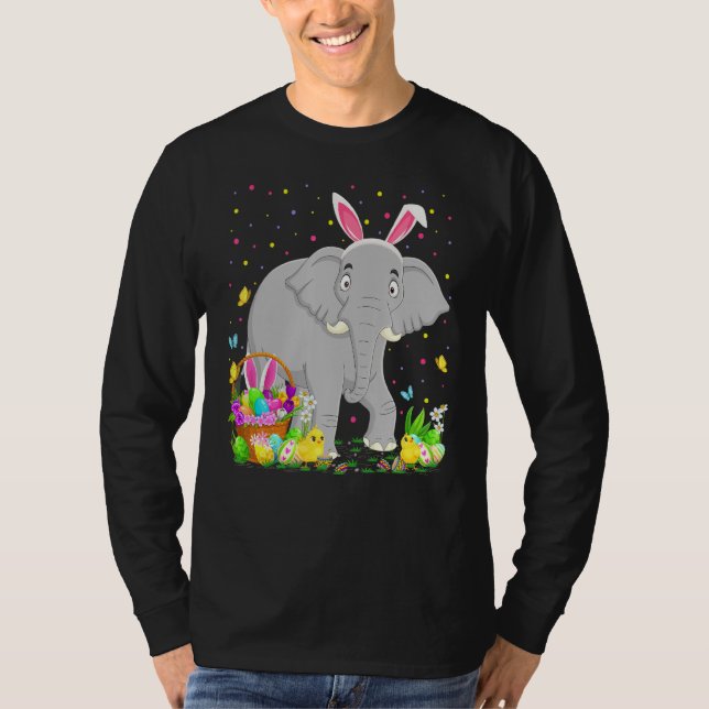 Osterhasegi Jagen indischer Elefant Ostern Su T-Shirt (Vorderseite)