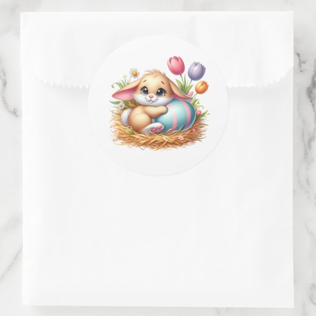 Osterhasen-Aufkleber Runder Aufkleber (Tasche)