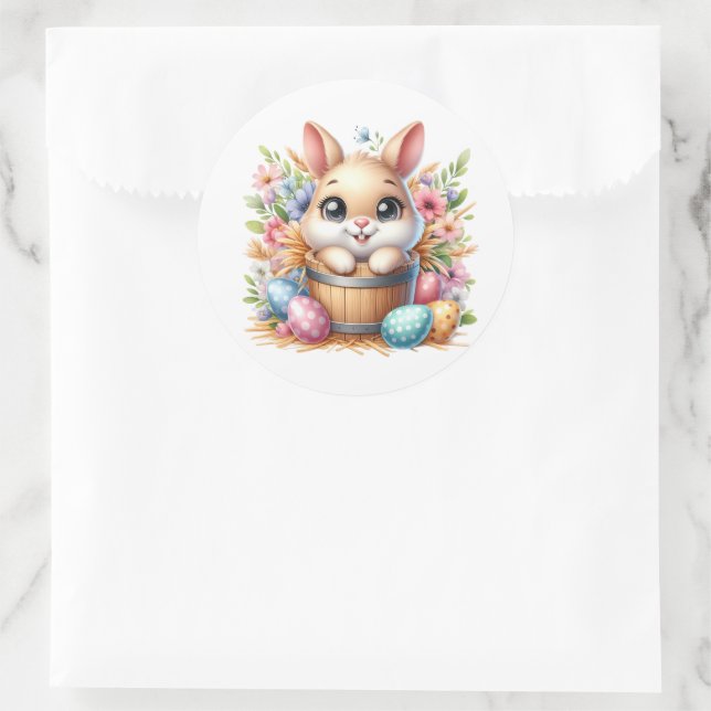 Osterhasen-Aufkleber Runder Aufkleber (Tasche)
