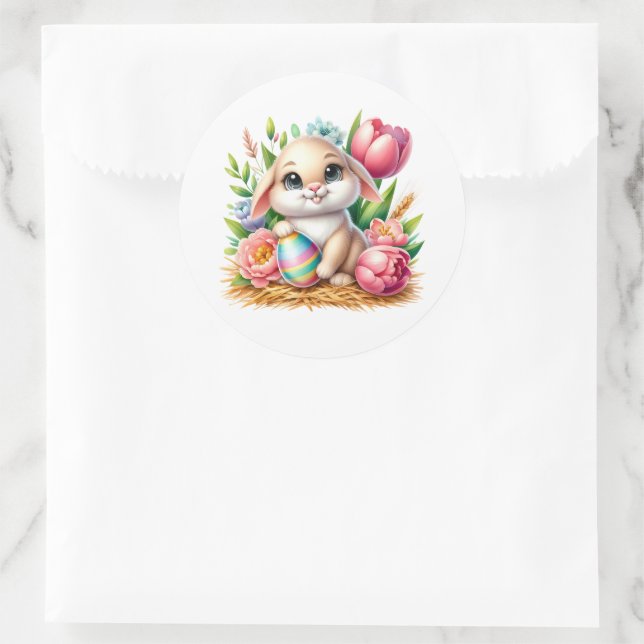 Osterhasen-Aufkleber Runder Aufkleber (Tasche)