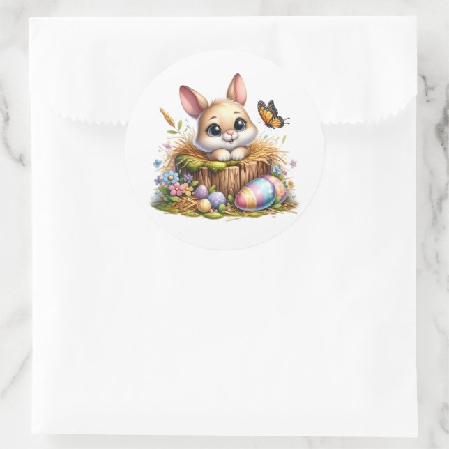 Osterhasen-Aufkleber Runder Aufkleber (Tasche)