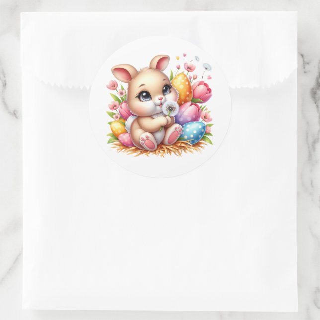 Osterhasen-Aufkleber Runder Aufkleber (Tasche)