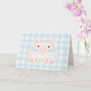 Osterhasen aus rosa Marshmallow Karte