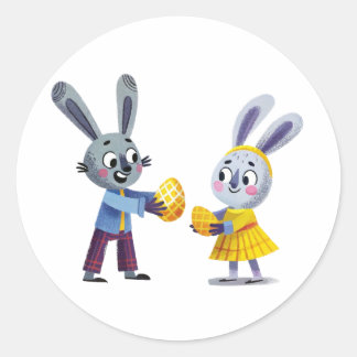 Osterhasen-Austauschaufkleber Runder Aufkleber