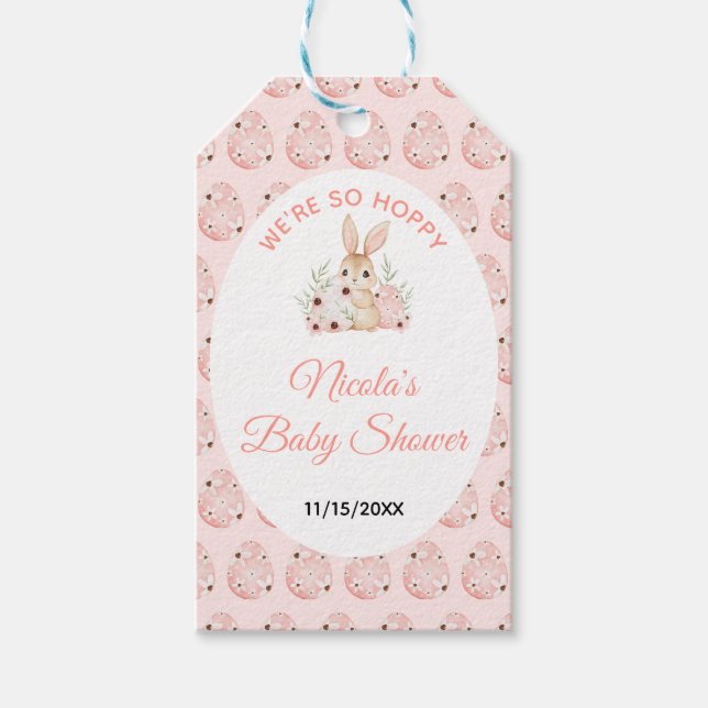 Osterhasen-Baby-Party Geschenkanhänger (Vorderseite)