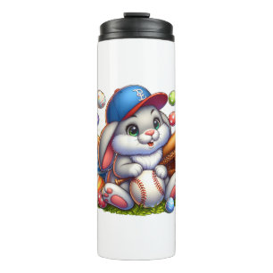 Osterhasen Baseball Rabbit Ostereier Baseball Thermosbecher