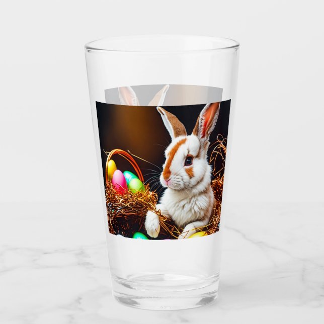 Osterhasen Basket & Eier Glas (Vorderseite)