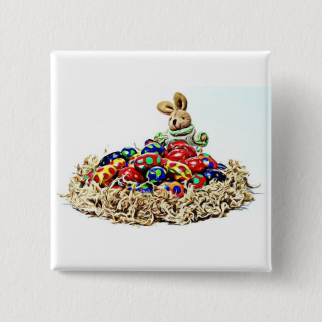 Osterhasen Candy Nest Button (Vorderseite)