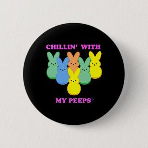 Osterhasen chillt mit meinen Hasen Candy-Gruppe Button