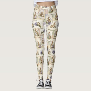 Osterhasen-Collage im Vintage-Stil Leggings
