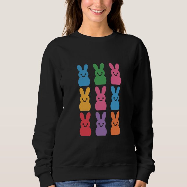 Osterhasen-Eier Kariert Leopard Sweatshirt (Vorderseite)
