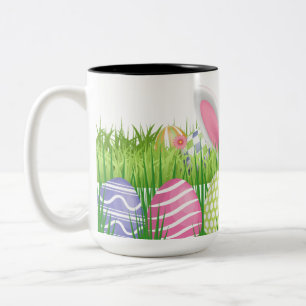 Osterhasen-Eier-Suche Zweifarbige Tasse