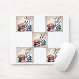 Osterhasen-Eier und Rollkarren Mousepad