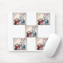 Osterhasen-Eier und Rollkarren Mousepad