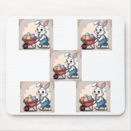 Osterhasen-Eier und Rollkarren Mousepad