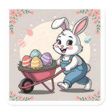 Osterhasen-Eier und Rollkarren