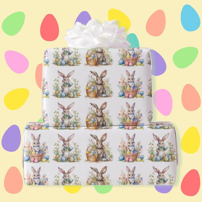Osterhasen Eierkörbe Niedliches Geschenk Geschenkpapier (Von Creator hochgeladen)