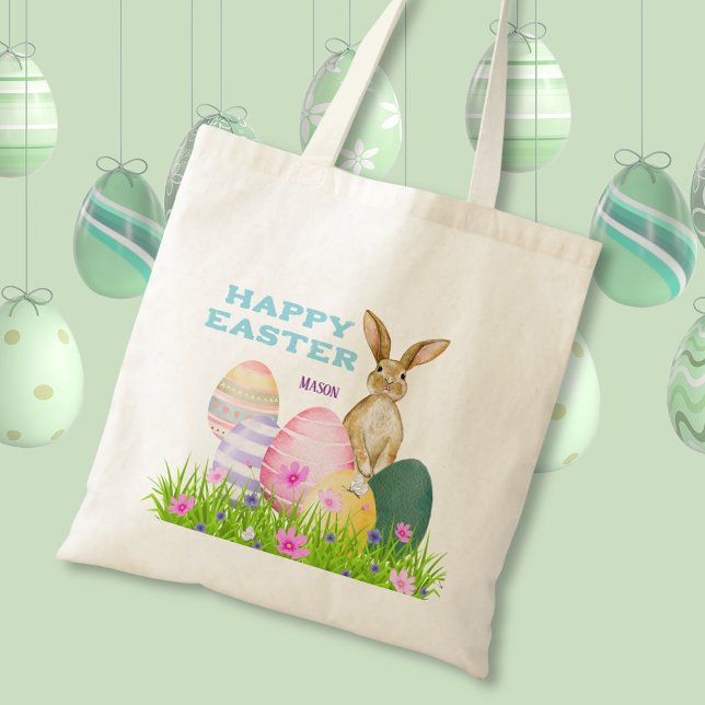 Osterhasen Eizelljagd Kinder Ostertote Beutel Tragetasche (Easter Bunny Egg Hunt Kids Easter Tote Bag
)