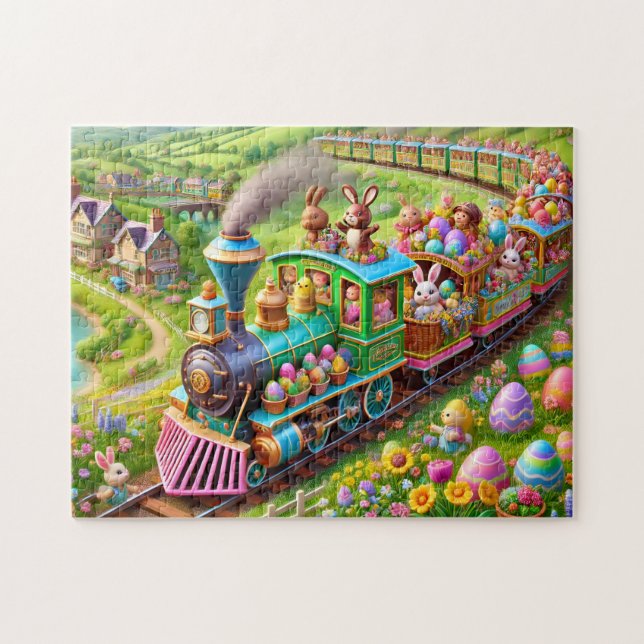 Osterhasen-Express-Frühlingszug-Abenteuer  Puzzle (Horizontal)