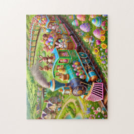 Osterhasen-Express-Frühlingszug-Abenteuer Puzzle