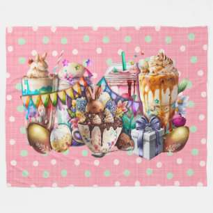 Osterhasen Extravagante Kaffeetrinks Fleecedecke