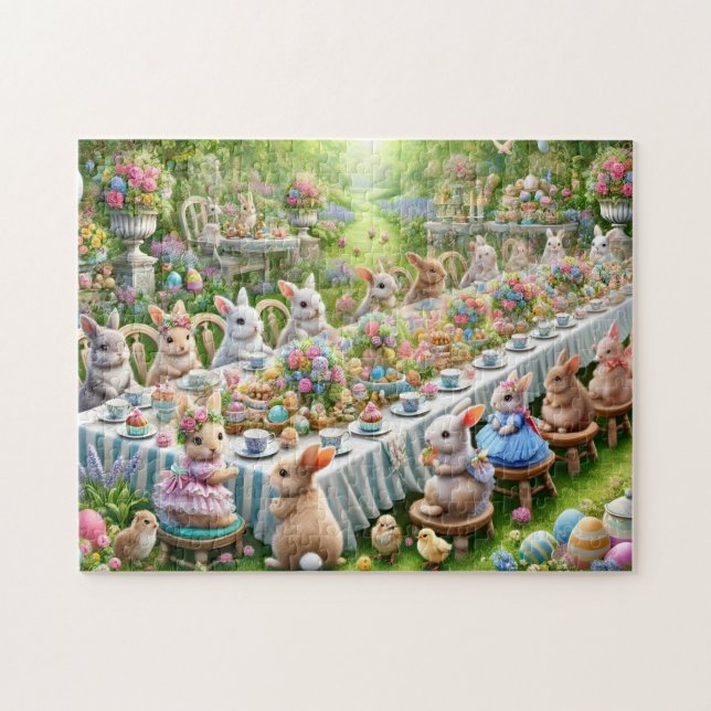 Osterhasen-Feier Wald Abendparty  Puzzle (Horizontal)