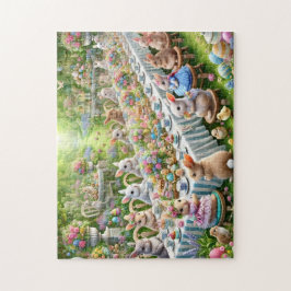 Osterhasen-Feier Wald Abendparty Puzzle