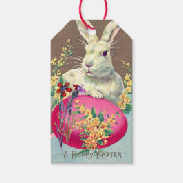 OSTERHASEN-GESCHENKETAG VINTAGE GESCHENKANHÄNGER
