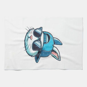 Osterhasen-Gesicht Baseballkappe Sonnenbrille Hase Geschirrtuch