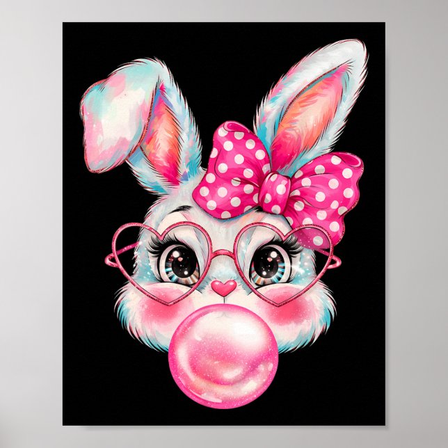 Osterhasen-Gesicht Mädchen Coquette Ostern Kinder  Poster (Vorne)