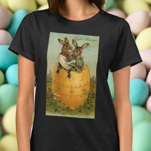 Osterhasen im viktorianischen Stil in einem golden T-Shirt