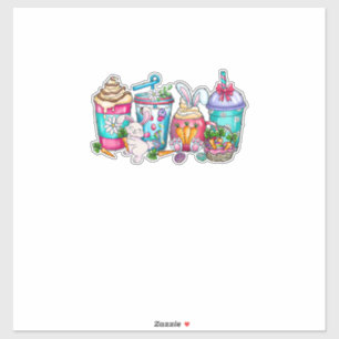 Osterhasen Kaffee-Hasen-Tassen Latte Eiskaffee Fra Aufkleber