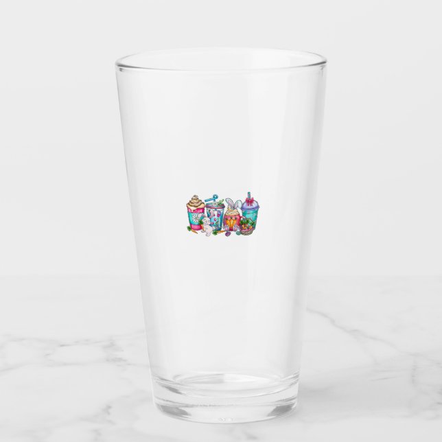 Osterhasen-Kaffeetassen Latte Eistee Creme Frau Glas (Vorderseite)