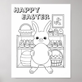 Osterhasen-Kaninchen-Ei-Kinder-Malbuch-Poster Poster