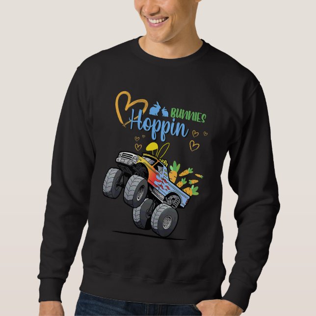 Osterhasen-Kaninchen-Monster Lkw-Kleinkind-Mädchen Sweatshirt (Vorderseite)