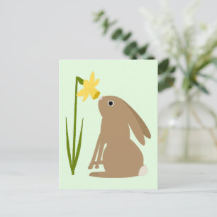 Osterhasen-Kaninchen und Daffodische Blume Postkarte