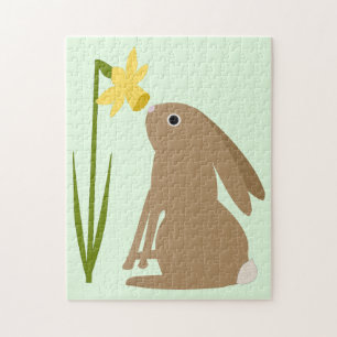 Osterhasen-Kaninchen und Daffodische Blume Puzzle