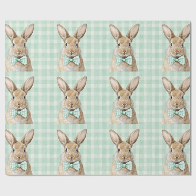 Osterhasen-Karomuster-Geschenkpapier Geschenkpapier (Flach)