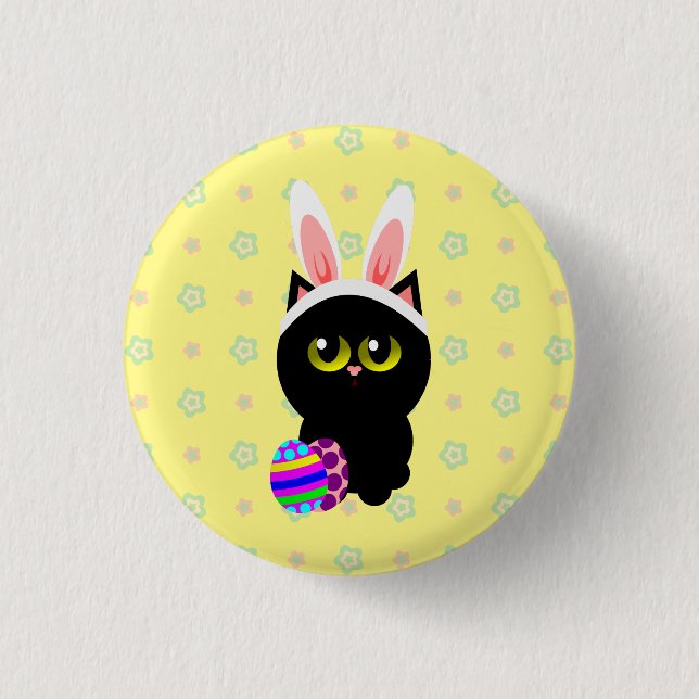 Osterhasen-Katze Button (Vorderseite)