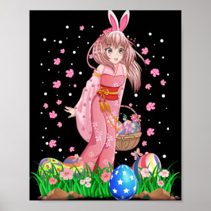 Osterhasen Kawaii Japanisch Anime Manga Teen Poster