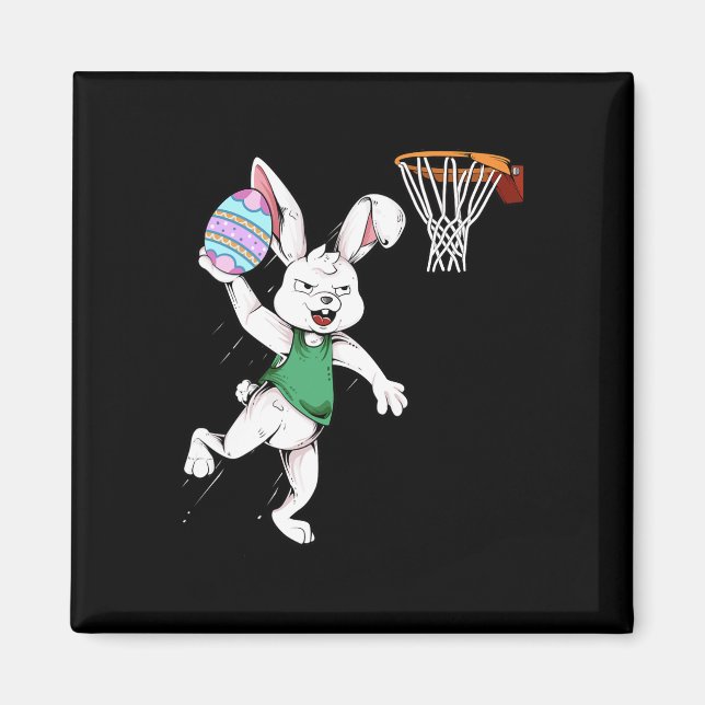Osterhasen Kinder Jungen Männer Rabbit Dunking Bys Magnet (Vorne)