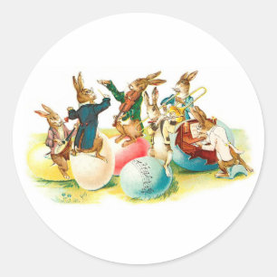 Osterhasen-Konzert Vintage Runder Aufkleber