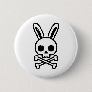 Osterhasen-Kreuzknochen Kaninchen Goth Men Boy Button