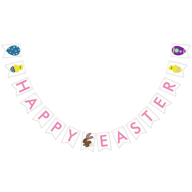 Osterhasen-Küken Eggs Flaggen-Fahne Wimpelkette (Alle)