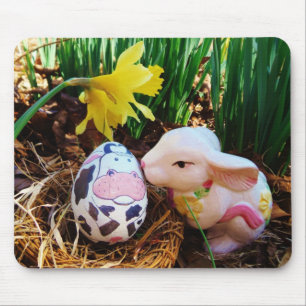 Osterhasen Küssen Kuh Eier Maus Pad Mousepad