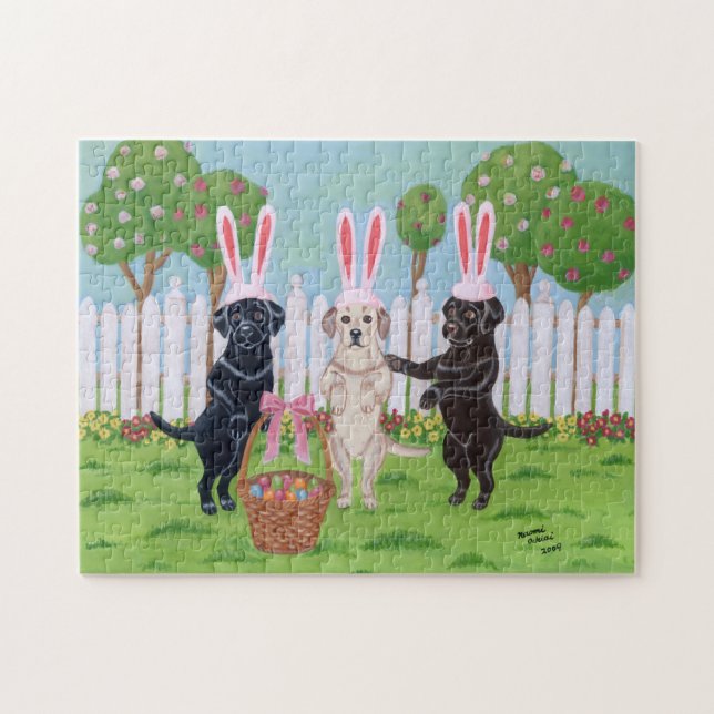 Osterhasen Labradors Puzzle (Horizontal)